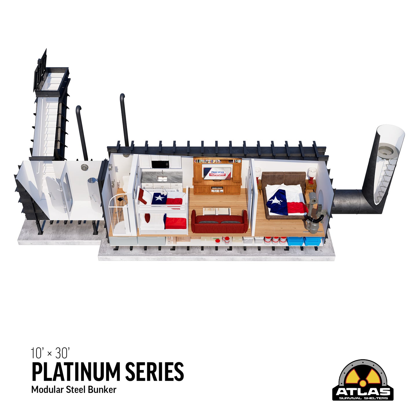 10' x 30' Platinum Series Luxury Bunker | Atlas