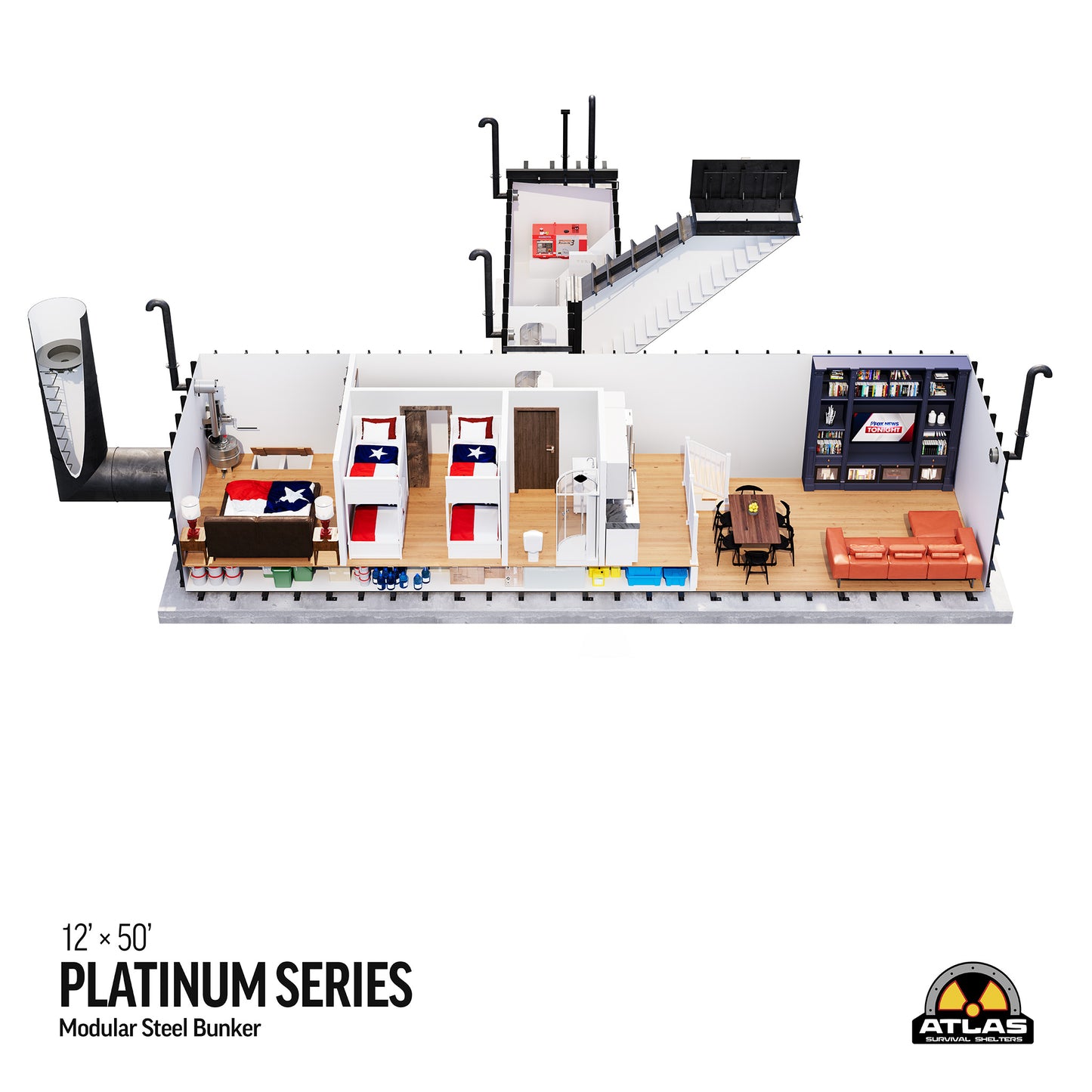 12' x 50' Platinum Series Luxury Bunker | Atlas