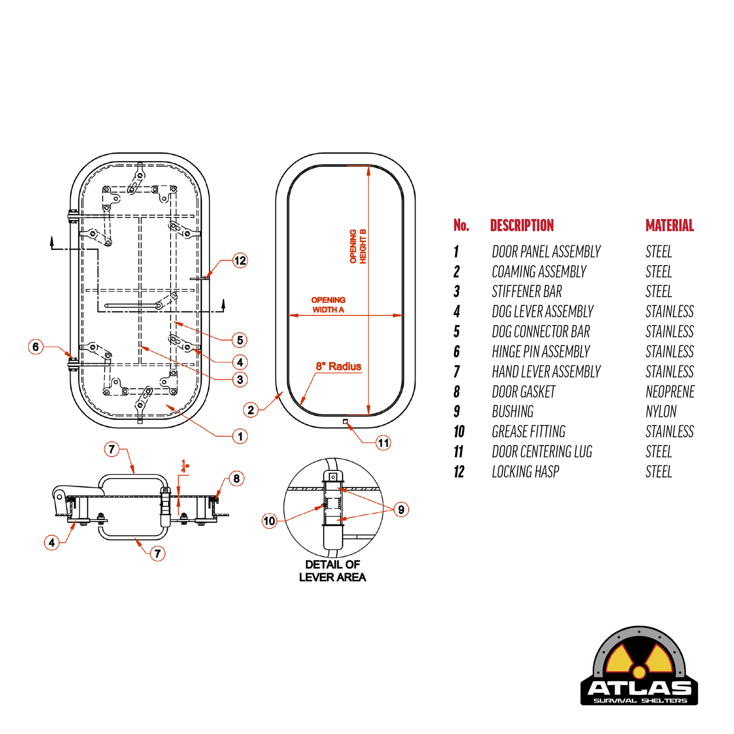 Gas-Tight Marine Door
